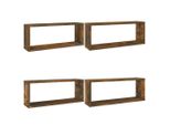 Syfax™ Mensole Muro Cubo 4Pz Rovere Fumo 80X15X26,5 Cm In Multistrato