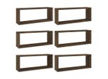Syfax™ Mensole Cubo Muro 6Pz Rovere Marrone 60X15X23 Cm In Multistrato