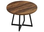 Tavolo Da Pranzo Rotondo Tribesigns, Tavolo Da Pranzo Industriale Da 80 Cm Con Base In Metallo, Tavolo Da Cucina Per Sala Da Pranzo, Stanze Piccole, Appartamento, Rustico Marrone E Nero