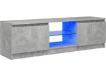 Syfax™ Mobile Porta Tv Con Luci Led Grigio Cemento 120X30X36 Cm