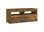 Syfax™ Mobile Porta Tv Con Luci Led Rovere Fumo 90X35X40 Cm
