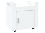 Syfax™ Carrello Scrivania Bianco Lucido 60X45X60 Cm Legno Multistrato