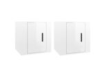 Syfax™ Mobili Porta Tv A Parete 2 Pz Bianco Lucido 40X34,5X40 Cm