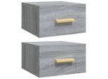 Syfax™ Comodini A Muro 2 Pz Grigio Sonoma 35X35X20 Cm
