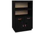 Syfax™ Credenza Nera 67X40X108,5 Cm In Legno Massello Di Pino