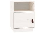 Syfax™ Comodino Bianco 40X34X55 Cm In Legno Massello Di Pino