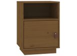Syfax™ Comodino Marrone Ambrato 40X34X55 Cm In Legno Massello Di Pino