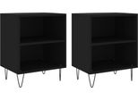 Syfax™ Comodini 2 Pz Neri 40X30X50 Cm In Legno Multistrato