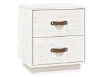Syfax™ Comodino Bianco 40X34X45 Cm In Legno Massello Di Pino