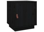 Syfax™ Comodino Nero 40X34X45 Cm In Legno Massello Di Pino