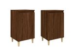 Syfax™ Comodini 2 Pz Rovere Marrone 40X35X70 Cm In Legno Multistrato