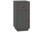 Syfax™ Credenza Grigia 34X40X75 Cm In Legno Massello Di Pino
