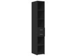 Syfax™ Credenza Nera 30X42,5X185 Cm In Legno Multistrato