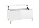 Syfax™ Tavolino Salotto Bianco Lucido 90X44,5X45 Cm Legno Multistrato