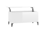 Syfax™ Tavolino Salotto Bianco Lucido 90X44,5X45 Cm Legno Multistrato