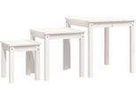 Syfax™ Tavolini A Incastro 3 Pz Bianco In Legno Massello Di Pino