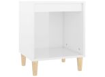 Syfax™ Comodino Bianco Lucido 40X35X50 Cm In Legno Multistrato