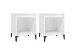 Syfax™ Comodini 2 Pz In Bianco Lucido 40X35X50 Cm