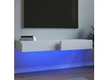 Syfax™ Mobili Porta Tv Con Luci Led 2Pz Bianchi 60X35X15,5 Cm