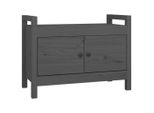 Syfax™ Panca Da Ingresso Grigio 80X40X60 Cm In Legno Massello Di Pino