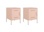 Syfax™ Comodini 2 Pz Rosa 36X39X50,5 Cm In Acciaio