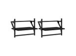 Syfax™ Mensole Da Parete Con Aste 2 Pz Nere 40X25X30 Cm