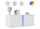 Syfax™ Mobile Tv A Parete Con Luci Led Bianco 80X31X35 Cm