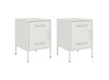 Syfax™ Comodini 2 Pz Bianchi 36X39X50,5 Cm In Acciaio