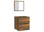 Syfax™ Mobile Da Bagno Con Specchio Rovere Fumo In Legno Multistrato