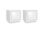 Syfax™ Comodini 2 Pz Bianco Lucido 44X35X45 Cm In Legno Multistrato