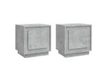 Syfax™ Comodini 2 Pz Grigio Cemento 44X35X45 Cm In Legno Multistrato