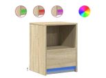 Syfax™ Comodino Con Luci Led Rovere Sonoma In Legno Multistrato