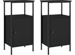 Syfax™ Comodini 2 Pz Neri 41X31X80 Cm In Legno Multistrato