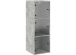 Syfax™ Mobile A Muro Con Ante In Vetro Grigio Cemento 35X37X100 Cm