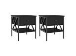 Syfax™ Comodini 2 Pz Neri 40X42X45 Cm In Legno Multistrato