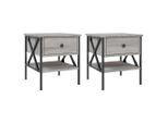 Syfax™ Comodini 2 Pz Grigio Sonoma 40X42X45 Cm In Legno Multistrato