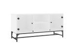 Syfax™ Mobile Porta Tv Con Ante In Vetro Bianco 102X37X50 Cm
