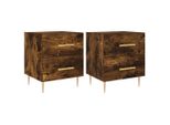Syfax™ Comodini 2 Pz Rovere Fumo 40X35X47,5 Cm In Legno Multistrato