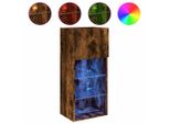 Syfax™ Mobile Tv Con Luci Led Rovere Fumo 40,5X30X90 Cm