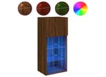 Syfax™ Mobile Tv Con Luci Led Rovere Marrone 40,5X30X90 Cm