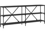 Syfax™ Tavolino Consolle Nero 180X30X75 Cm Legno Multistrato E Ferro