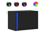 Syfax™ Comodini A Parete Con Luci Led 2 Pz Neri