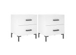 Syfax™ Comodini 2 Pz Bianchi 40X35X47,5 Cm In Legno Multistrato