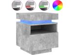 Syfax™ Comodino Con Luci Led Grigio Cemento 40X39X48,5 Cm