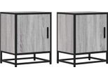 Syfax™ Comodini 2Pz Grigio Sonoma 40X31X50Cm Legno Multistrato Metallo