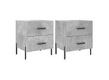 Syfax™ Comodini 2 Pz Grigio Cemento 40X35X47,5 Cm In Legno Multistrato