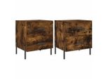 Syfax™ Comodini 2 Pz Rovere Fumo 40X35X47,5 Cm In Legno Multistrato