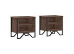 Syfax™ Comodini Rovere Marrone 2Pz 40X30X40 Cm In Truciolato