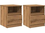 Syfax™ Comodini 2 Pz Rovere Artigianale 40X40X50 Cm Legno Multistrato