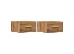 Syfax™ Comodini A Muro 2 Pz Rovere Artigianale 35X35X20 Cm